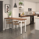 Richelieu 34-1/4 in. White Metal Round Adjustable Table Leg with Leveling Glide