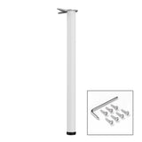 Richelieu 34-1/4 in. White Metal Round Adjustable Table Leg with Leveling Glide