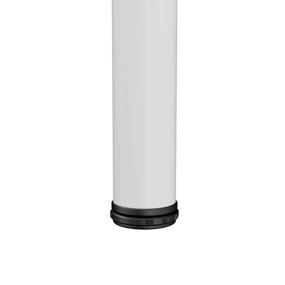 Richelieu 34-1/4 in. White Metal Round Adjustable Table Leg with Leveling Glide
