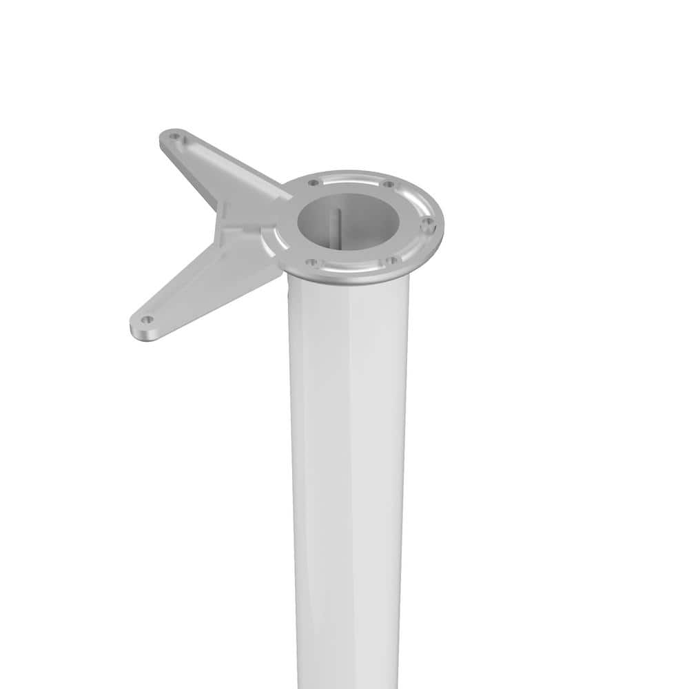 Richelieu 34-1/4 in. White Metal Round Adjustable Table Leg with Leveling Glide
