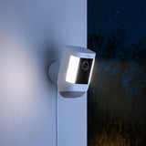 Ring Spotlight Cam Pro, Plug-In - Smart Security Video Camera with LED Lights, Dual Band Wifi, 3D Motion Detection, White