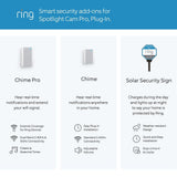 Ring Spotlight Cam Pro, Plug-In - Smart Security Video Camera with LED Lights, Dual Band Wifi, 3D Motion Detection, White