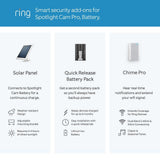 Ring Spotlight Cam Pro, Battery - Smart Security Video Camera with LED Lights, Dual Band Wifi, 3D Motion Detection, White