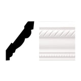 Royal Mouldings 6611 11/16 in. x  3.625 in. x  96 in. Finished White PVC Rope Crown Moulding (1-Piece − 8 Total Linear Feet)