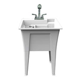 RUGGED TUB 24 in. x 22 in. White Utility/Laundry Sink with Pullout Faucet