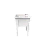 RUGGED TUB 24 in. x 22 in. White Freestanding Utility Sink with Black Pullout Faucet