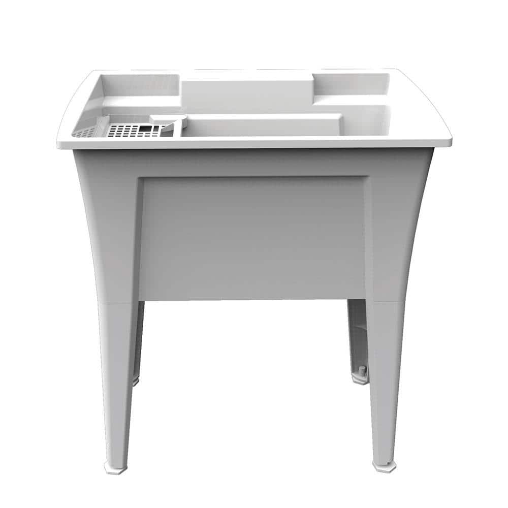 RUGGED TUB 32 in. x 22 in. White Freestanding Utility Laundry Sink