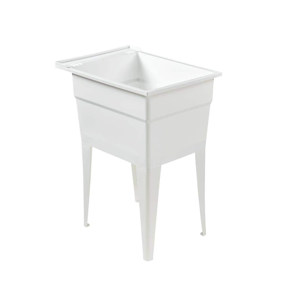 RUGGED TUB 18 in x 24 in White Freestanding Utility Laundry Sink