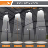 RUN BISON 45.9 in. 4ft. 1000-Watt Equivalent 40500Lumens Integrated LED Dimmable White Linear High Bay Light 5000K Daylight 4-Pack