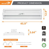 RUN BISON 45.9 in. 4ft. 1000-Watt Equivalent 40500Lumens Integrated LED Dimmable White Linear High Bay Light 5000K Daylight 4-Pack