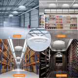 RUN BISON 15 in. White 30000 Lumens Integrated LED Dimmable UFO High Bay Light Fixture NSF Certified 50000K Daylight