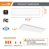 RUN BISON 1 ft. x 4 ft. Dimmable White CCT and Wattage Selectable Integrated LED Back-Lit Flat Panel Light