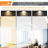 RUN BISON 1 ft. x 4 ft. Dimmable White CCT and Wattage Selectable Integrated LED Back-Lit Flat Panel Light