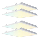 RUN BISON 2 ft. x 2 ft. White 2200/3300/4400 Lumens Integrated LED Panel-Light Troffer-Light, 3500/4000/5000K (4-Pack)