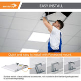 RUN BISON 2 ft. x 2 ft. White 2200/3300/4400 Lumens Integrated LED Panel-Light Troffer-Light, 3500/4000/5000K (4-Pack)