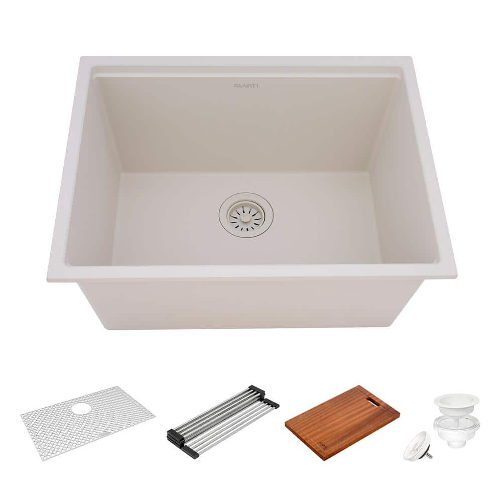 Ruvati Epirock 25 in. Undermount Laundry Sink with Accessories