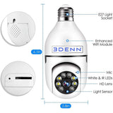 Wireless Light Bulb Indoor/Outdoor Dome WIFI Security Camera Single