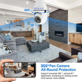Wireless Light Bulb Indoor/Outdoor Dome WIFI Security Camera Single