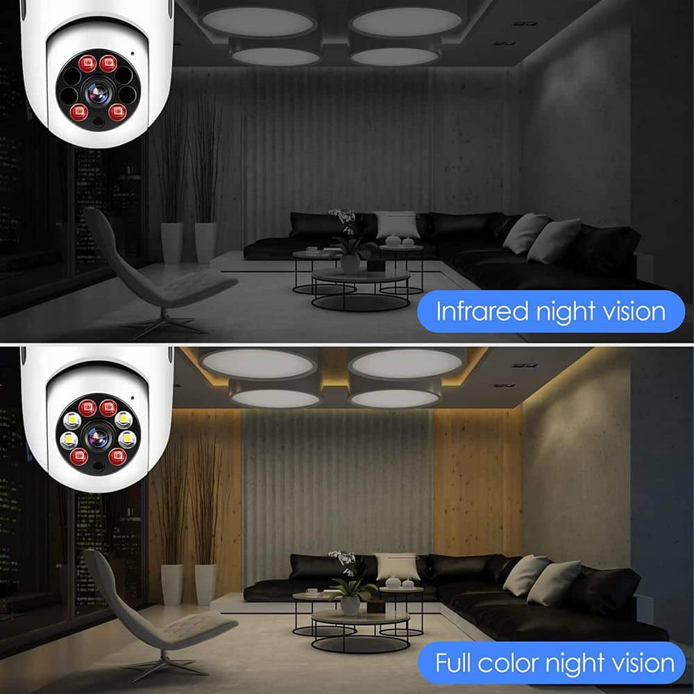 Wireless Light Bulb Indoor/Outdoor Dome WIFI Security Camera Single