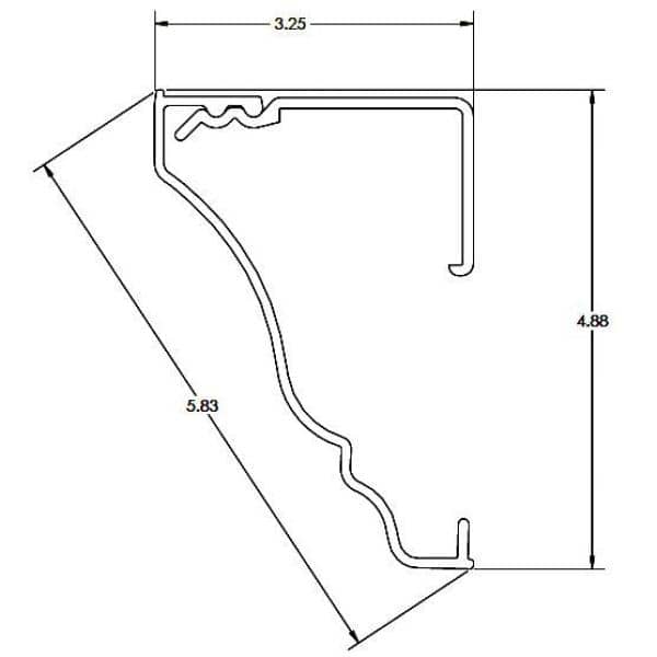 RACEWAY CROWN 0.125 in. x 5.75 in. x 94.5 in. with 4 Brackets PVC Crown Molding System Cable Raceway