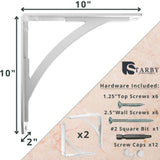 Sullivan 10 in. L White Steel Heavy Duty Floating Shelf Bracket (2 Pack)