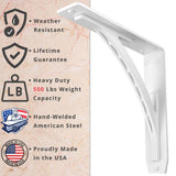 Sullivan 10 in. L White Steel Heavy Duty Floating Shelf Bracket (2 Pack)