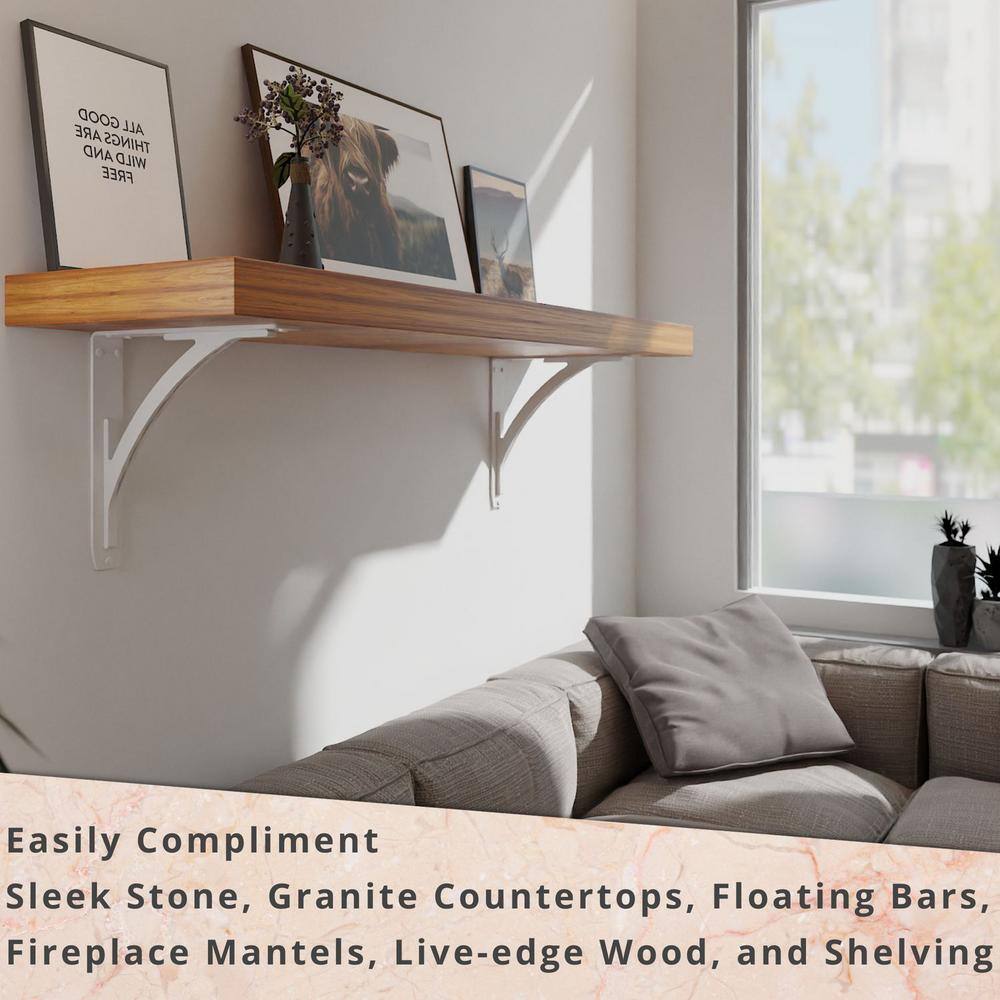 Sullivan 12 in. L White Steel Heavy Duty Floating Shelf Bracket (2 Pack)