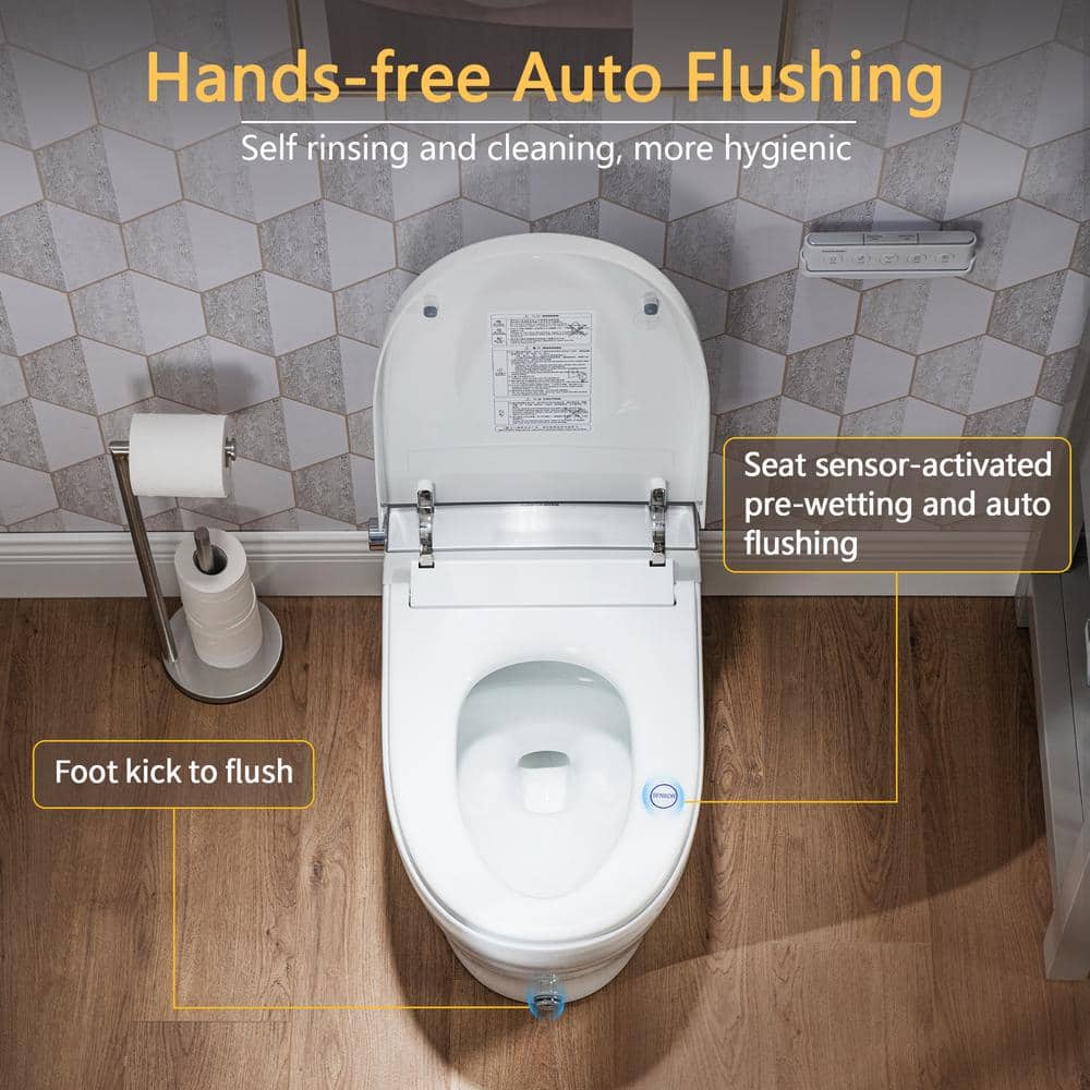 Casta Diva Elongated Electric Smart Bidet Toilet 1.06GPF with Heated Seat and Foot Sensor