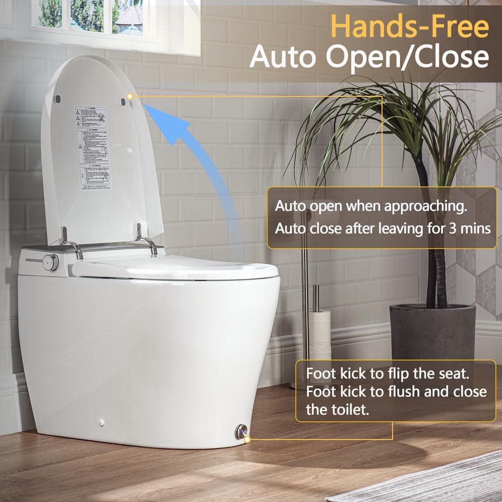 Casta Diva Elongated Electric Smart Bidet Toilet 1.06GPF with Heated Seat and Foot Sensor
