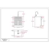 Simpli Home Beckham Transitional 28 in. wall mount Laundry sink with Cabinet Faucet and Stainless Steel Sink in White