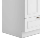 Simpli Home Cardinal Transitional 28 in. Wall Mount Laundry Sink with Cabinet Laundry Cabinet Faucet and Stainless Steel Sink White