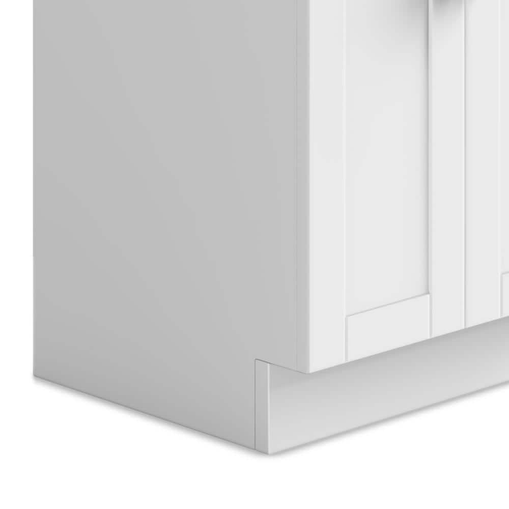 Simpli Home Hennessy Transitional 20 in. Deluxe Laundry Cabinet with Faucet and Stainless Steel Sink in White