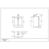 Simpli Home Kyle Transitional 28 in. Wall Mount Laundry Sink with Cabinet Faucet and Stainless Steel Sink in White