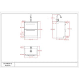 Simpli Home Metro Modern 28 in. Wall Mount Laundry Sink with Cabinet Faucet and Stainless Steel Sink in White