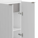 Simpli Home Murphy Transitional 24 in. wall mount Laundry sink with Cabinet Faucet and Stainless Steel Sink in White