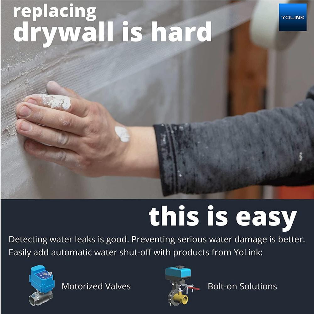 YoLink Water Leak Detector 1/4 Mile World's Longest Range, Wireless Smart Water Leak Sensor Alexa, IFTTT, Hub Required