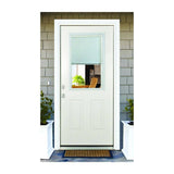 Steves & Sons 36 in. x 80 in. 1-Panel 1/2 Lite Mini-Blind Primed White Steel Prehung Front Door