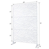 Sudzendf 76" H x 48" W White Outdoor & Indoor Metal Privacy Screen,Freestanding Decorative Privacy Screen for Deck Balcony Patio