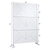 Sudzendf White Outdoor Indoor Privacy Screen Metal Freestanding Decorative Screen for Deck Balcony Patio, Privacy Fence Panels