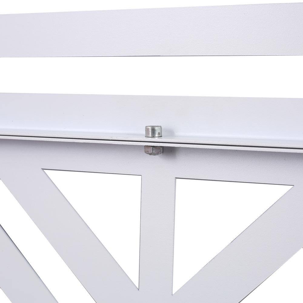 Sudzendf White Outdoor Indoor Privacy Screen Metal Freestanding Decorative Screen for Deck Balcony Patio, Privacy Fence Panels