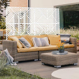 Sudzendf Outdoor and Indoor Freestanding Decorative Privacy Screen Metal Privacy Screen, Fence Panels in White