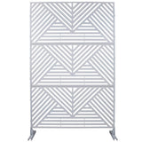 Sudzendf Outdoor and Indoor Freestanding Decorative Privacy Screen Metal Privacy Screen, Fence Panels in White