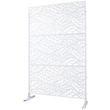 Sudzendf Outdoor and Indoor Freestanding Decorative Privacy Screen Metal Privacy Screen, Fence Panels in White