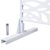 Sudzendf Outdoor and Indoor Freestanding Decorative Privacy Screen Metal Privacy Screen, Fence Panels in White