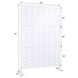 Sudzendf Outdoor and Indoor Freestanding Decorative Privacy Screen Metal Privacy Screen, Fence Panels in White