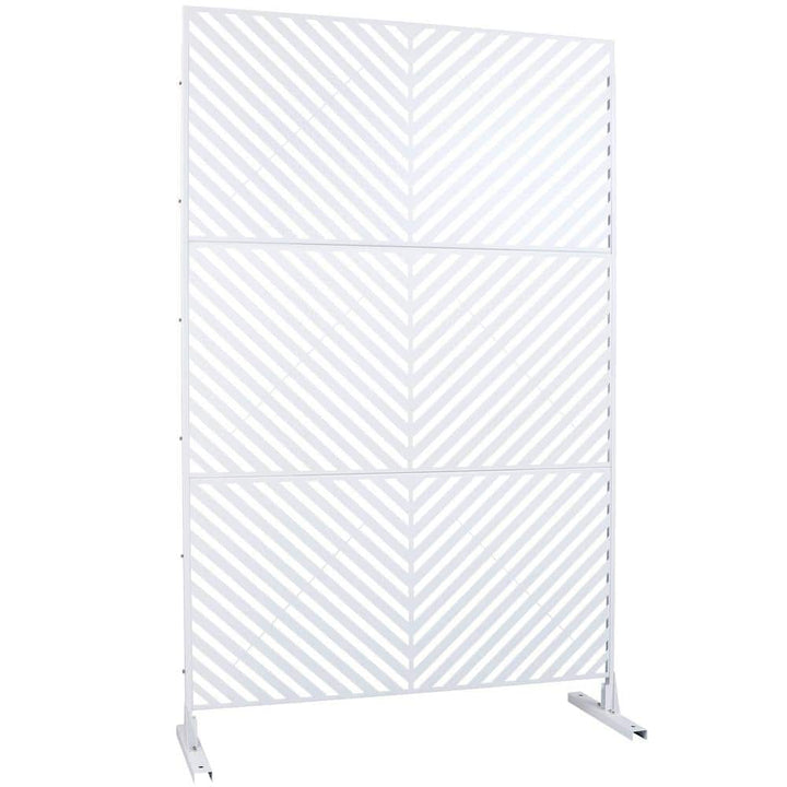 Sudzendf Outdoor and Indoor Freestanding Decorative Privacy Screen Metal Privacy Screen, Fence Panels in White