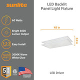 Sunlite 2 ft. x 4 ft. 390 Watt-Equivalent 6000 Lumens Lay In Dimmable Integrated LED Flat Panel Light 3000K (2-Pack)