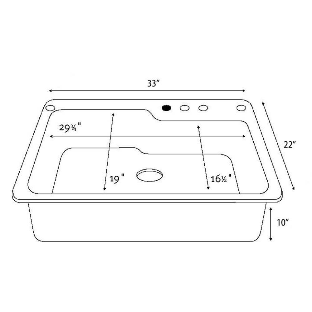 Swan Drop-In/Undermount Solid Surface 33 in. 1-Hole Single Bowl Kitchen Sink in White