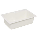Swan Drop-In/Undermount Solid Surface 33 in. 1-Hole Single Bowl Kitchen Sink in White