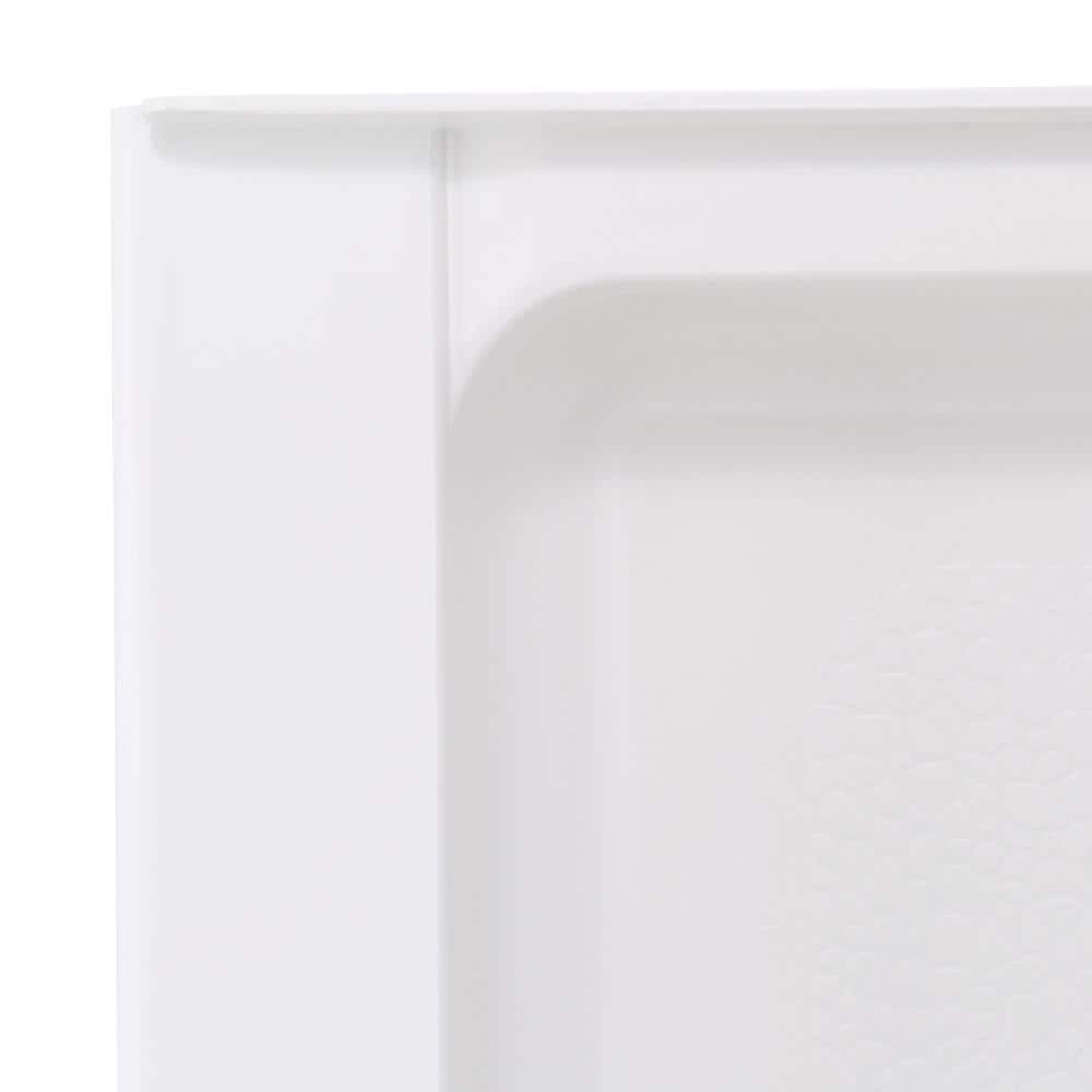 Swan 32 in. x 48 in. Solid Surface Single-Threshold Center-Drain Shower Pan in White